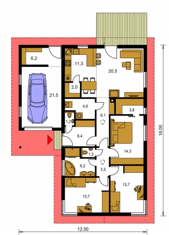 Floor plan of ground floor - BUNGALOW 170